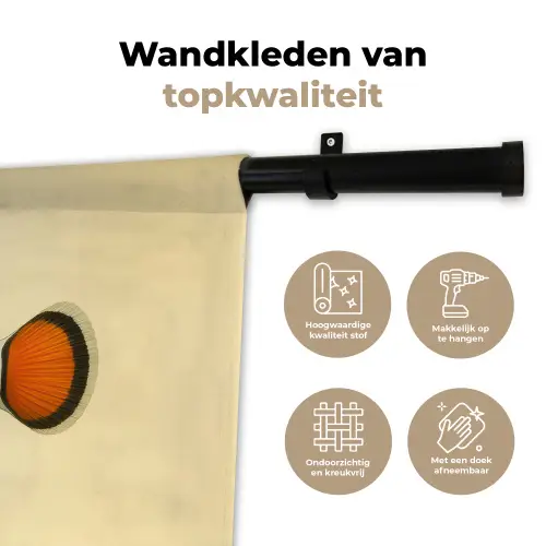 Vis - Oranje - Strepen Wandkleed katoen klein -sfeer2