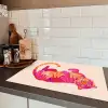 Tijger - Roze - Oranje Inductie beschermer vinyl 3mm klein -sfeer3
