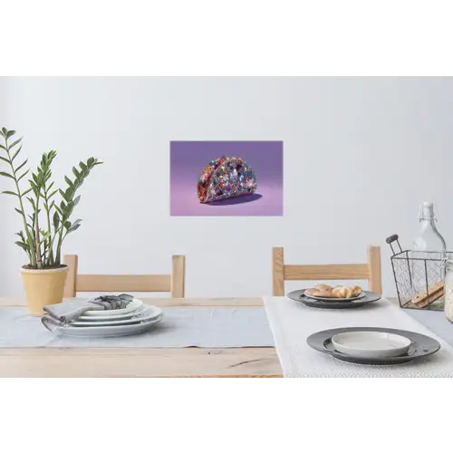 Edelstenen - Glitters - Paars - Kleurrijk Muursticker klein -eettafel
