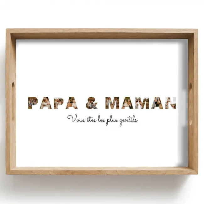 Plateau - Papa et Maman - Collage de lettres