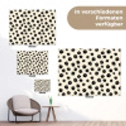 Madeliefjes - Grafisch - Zwart - Beige tuinposter los doek klein 239 -Xsfeer9_DE