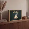 Koffie - Schotel - Koffiebonen - Retro Light Box met batterij (Wandlamp) middel -sfeer2