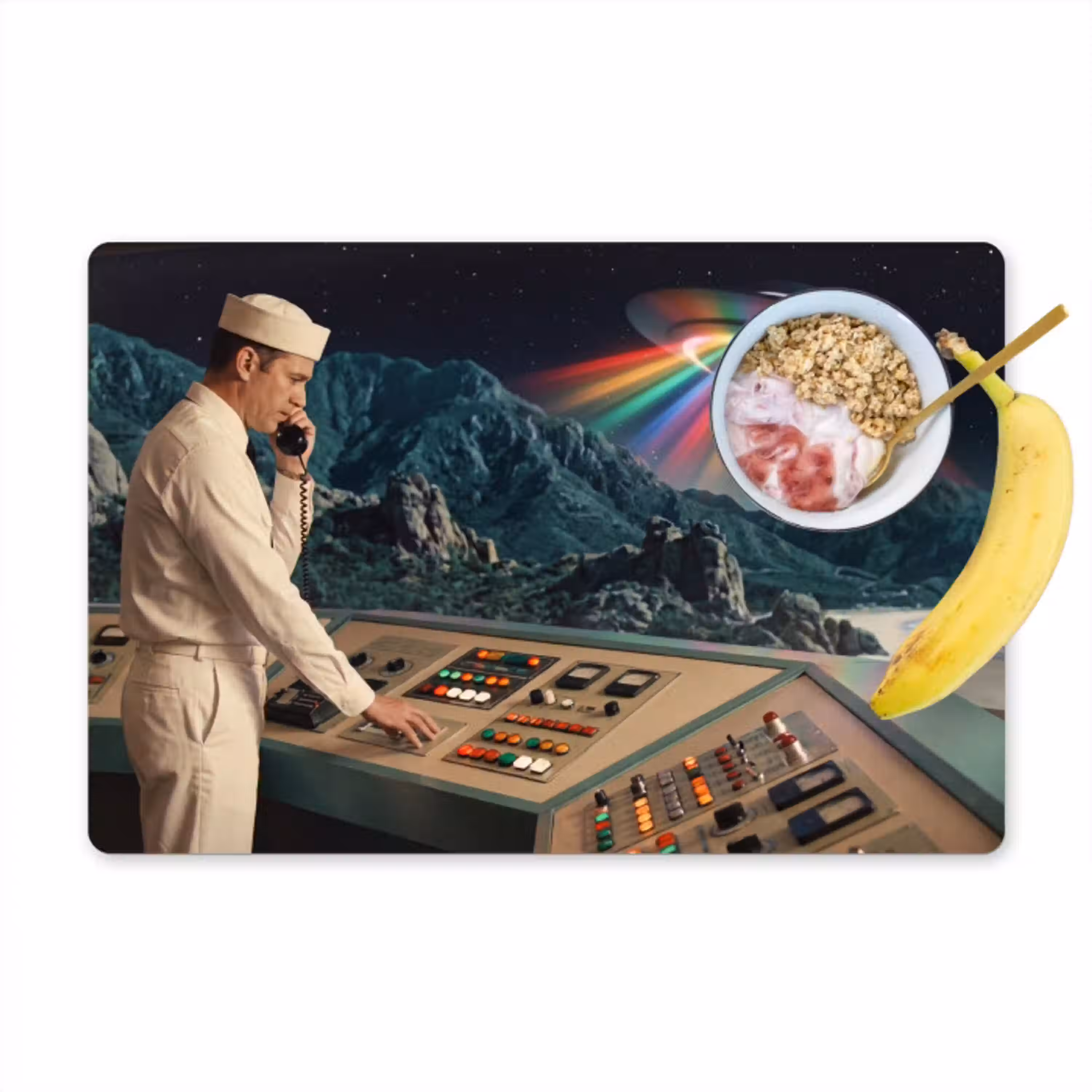 Man - Controlekamer - Strand Placemat vinyl groot -zzzproduct_Kitchenyeah-website