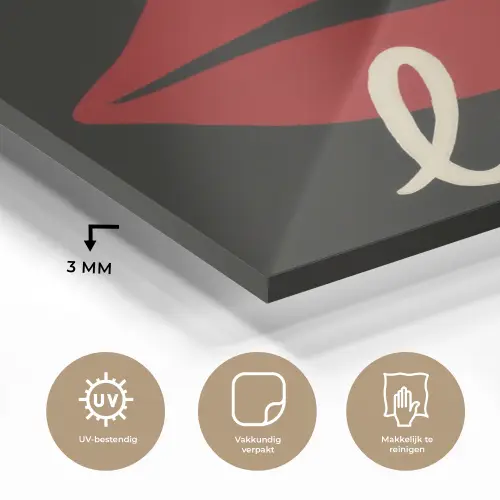 Lip - Rood - Quote plexiglas 5mm klein -sfeer2
