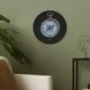 Kompas - Delfts blauw - Zwart Akoestische PET Vilt - Rond klein -sfeer2