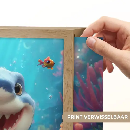 Haai - Onderwaterwereld - Oceaan Light Box met batterij (Wandlamp kind) middel -USP_websiteprintNL