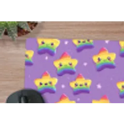 Sterren - Regenboog - Paars muismat rubber klein 262 -closeup