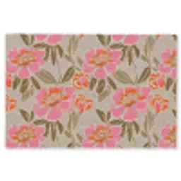 Pioenrozen - Patroon - Roze Vloerkleed Rechthoek klein 1091 -3d