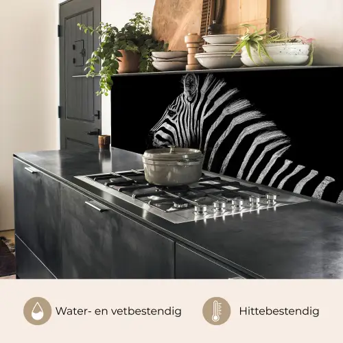 Zebra - Dier - Zwart keuken achterwand 2 middel -usp_NL