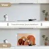 Olifanten - Oranje - Abstract keuken achterwand spatscherm klein -voor_na_NL