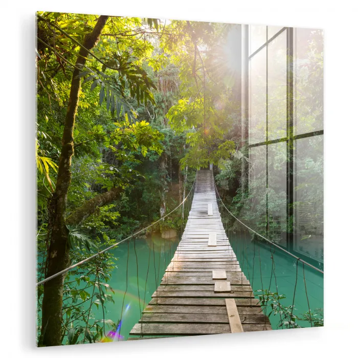 Jungle - Water - Brug - Natuur - Planten plexiglas 5mm klein -zzzproduct_nieuw