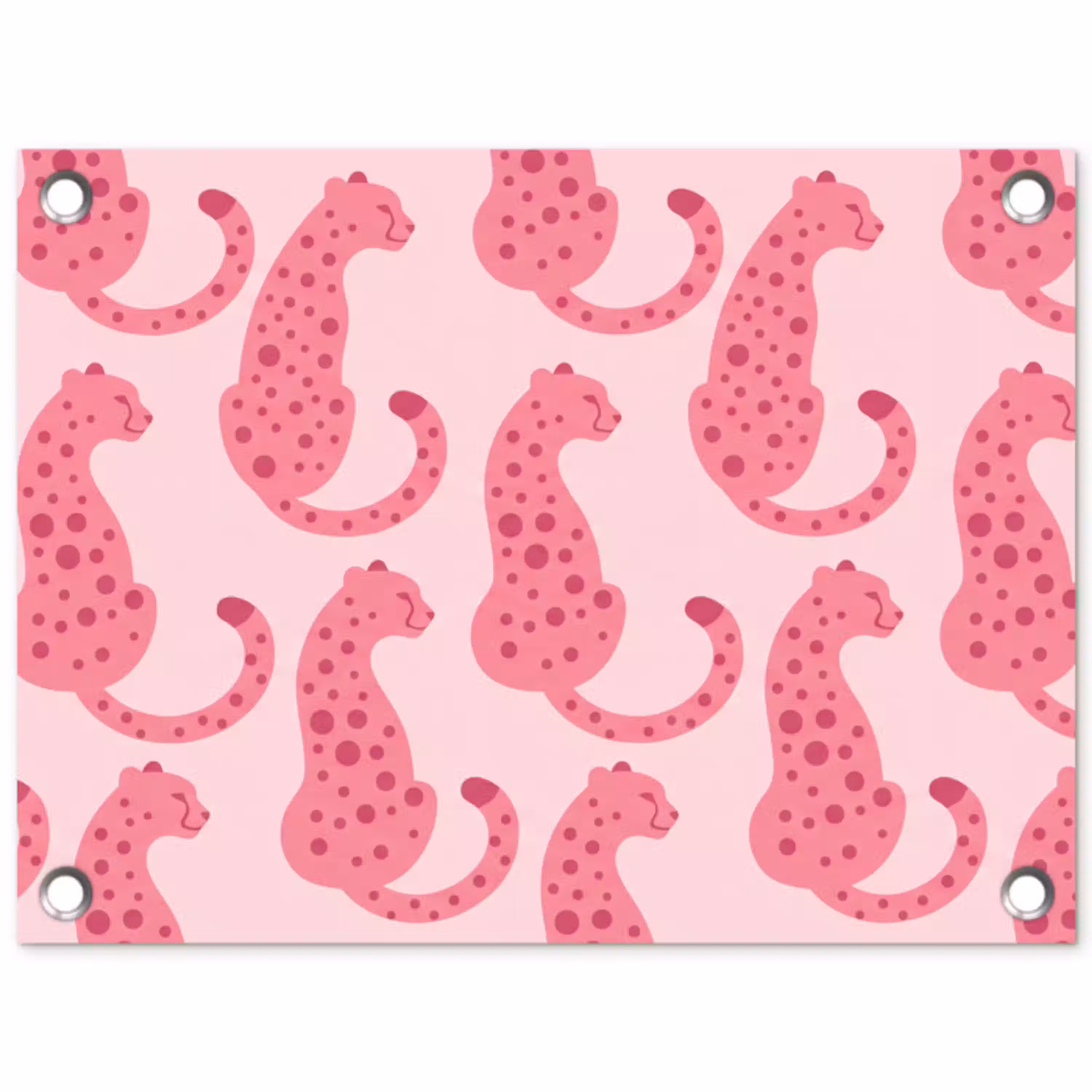 Kat - Gevlekt - Dieren - Patroon - Roze tuinposter los doek klein -3d