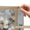 Bloemen - Wit - Grijs - Goud - Luxe Light Box met batterij (Wandlamp) middel -USP_websiteprintNL
