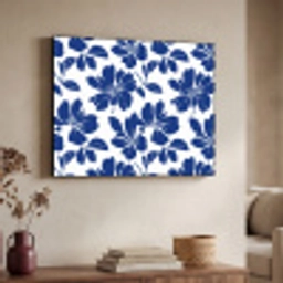 Floraal - Modern - Blauw Textielframe zwart klein 947 -sfeer3