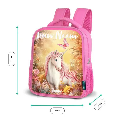 Eenhoorn - Vlinder - Roze - Manen Kinderrugzak - Roze middel -productfoto_formaten
