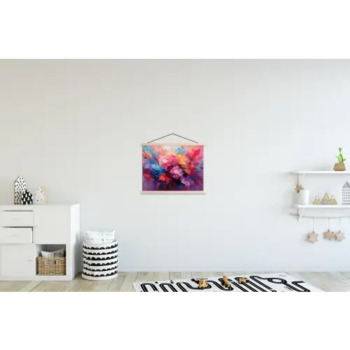 Bloemen - Roze - Watercolor - Kunst textielposter latten blank klein -kinderkamer