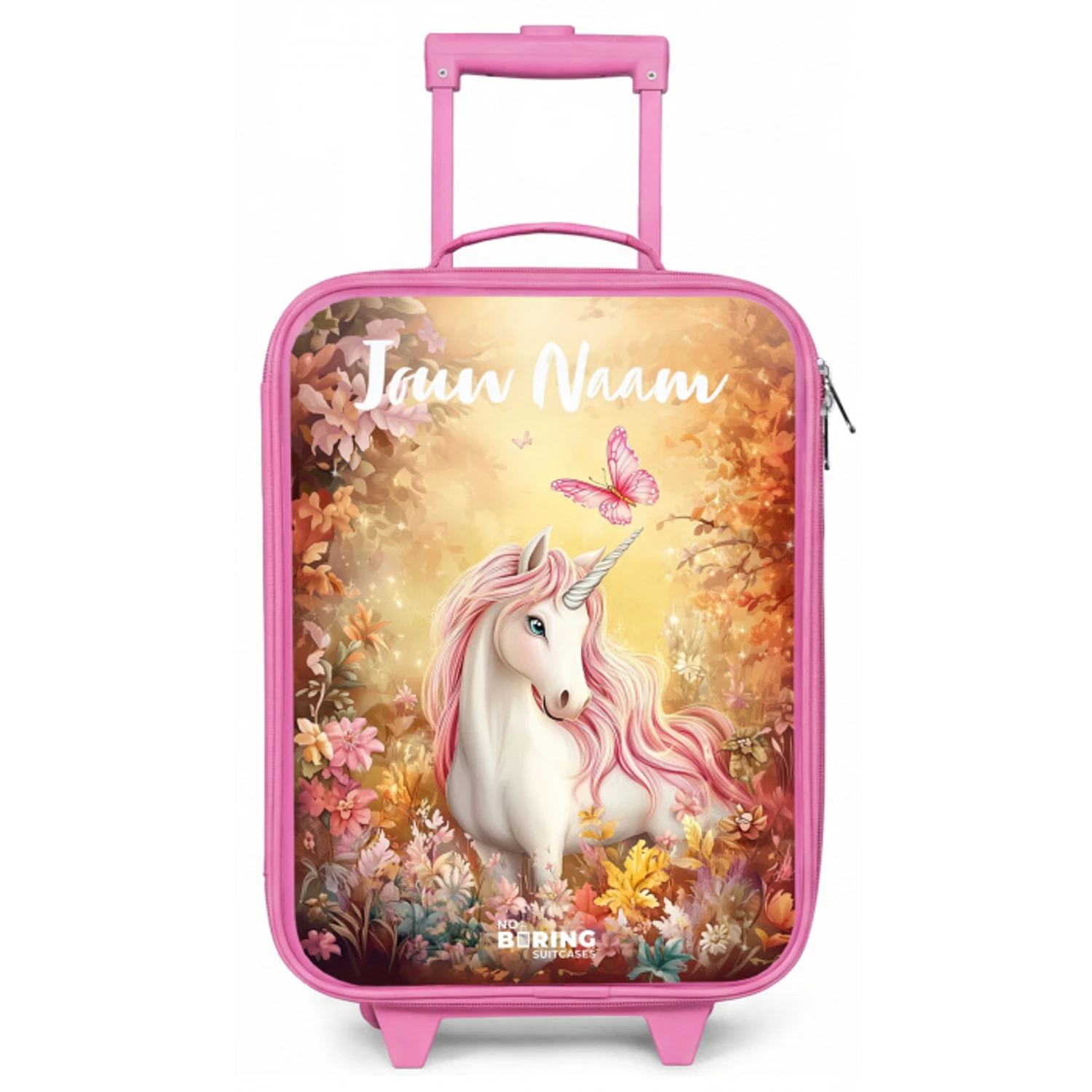 Eenhoorn - Vlinder - Roze - Manen Kinderkoffer - Roze klein -zz3dotto