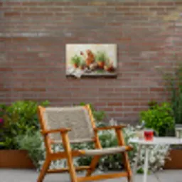 Potten - Kruiden - Hout Tuinposter op houten frame 2 cm dik klein -sfeer3