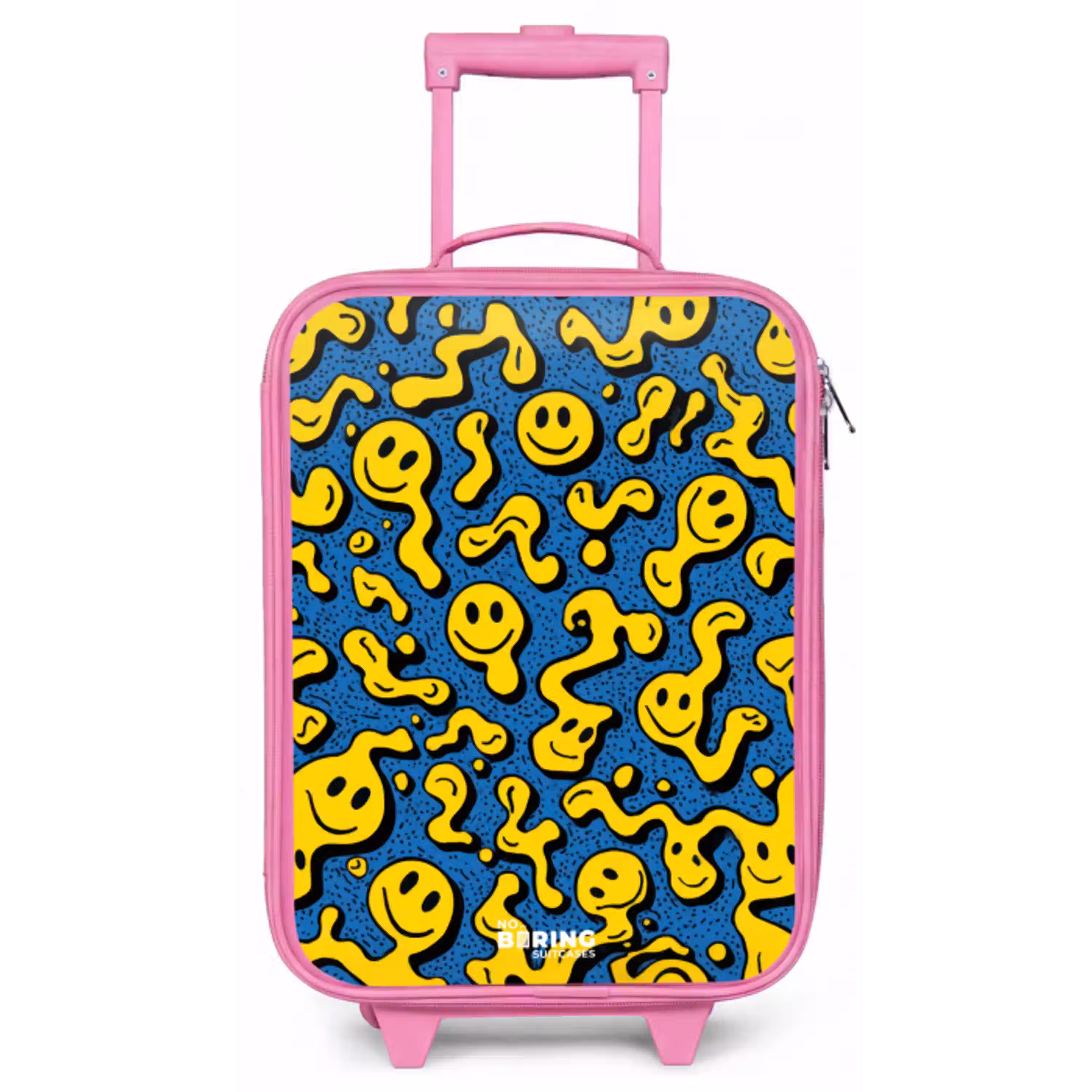 Smiley - Blauw - Geel Kinderkoffer - Roze klein -zz3dotto