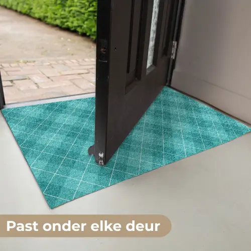 Patroon - Ruiten - Blauw Deurmat klein 898 -USP_NL