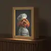 Bruin - Kok - Hondje Light Box met kabel (Tafellamp) klein -z3d_website