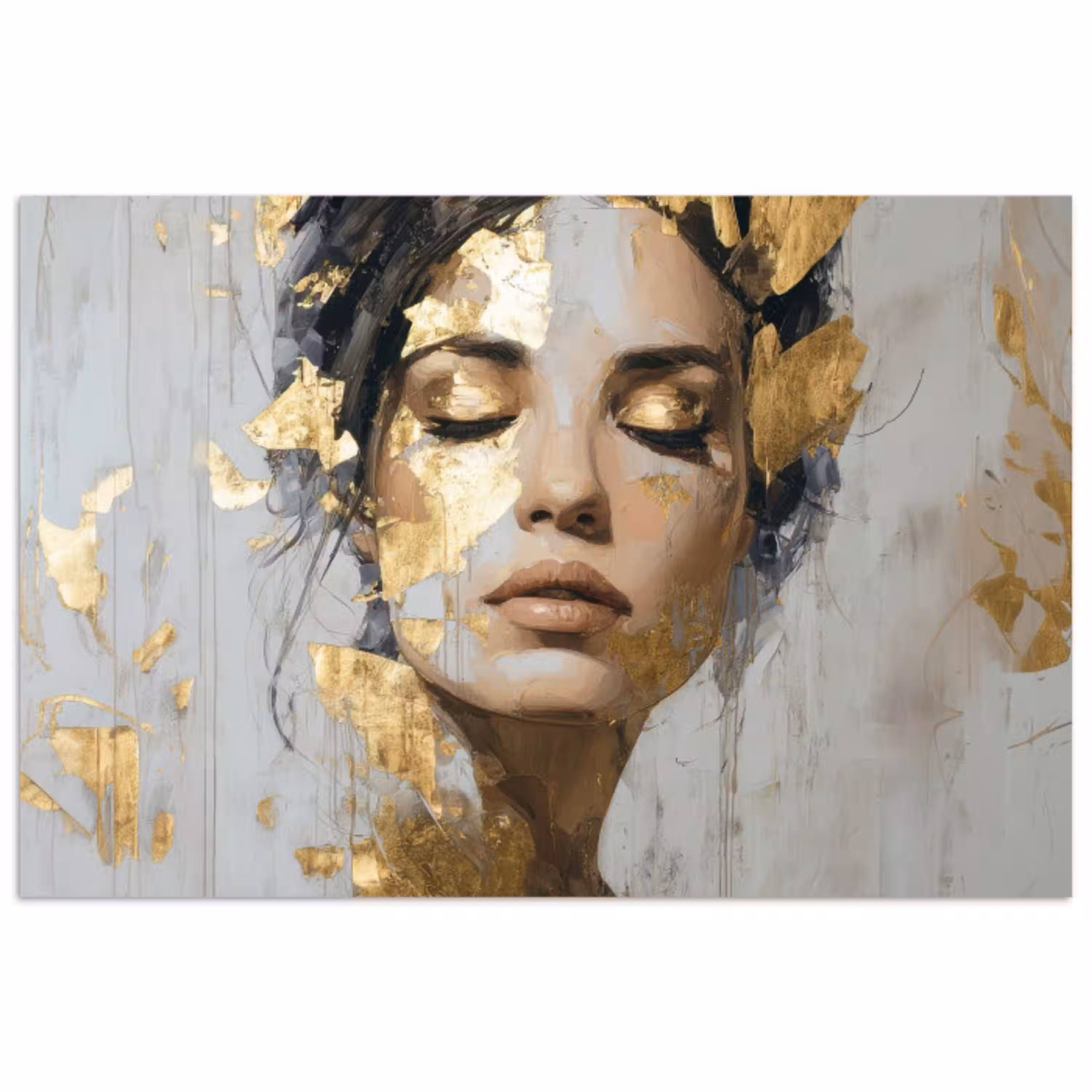 Sierlijk - Vrouw - Goud - Ogen poster papier klein -3d
