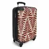 Patroon van bladeren in beige met rood NBS - Handbagage koffer - Unisex middel -productfoto_3d