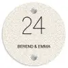 Beige panterprint - Klassiek Naambord Rond klein -3d