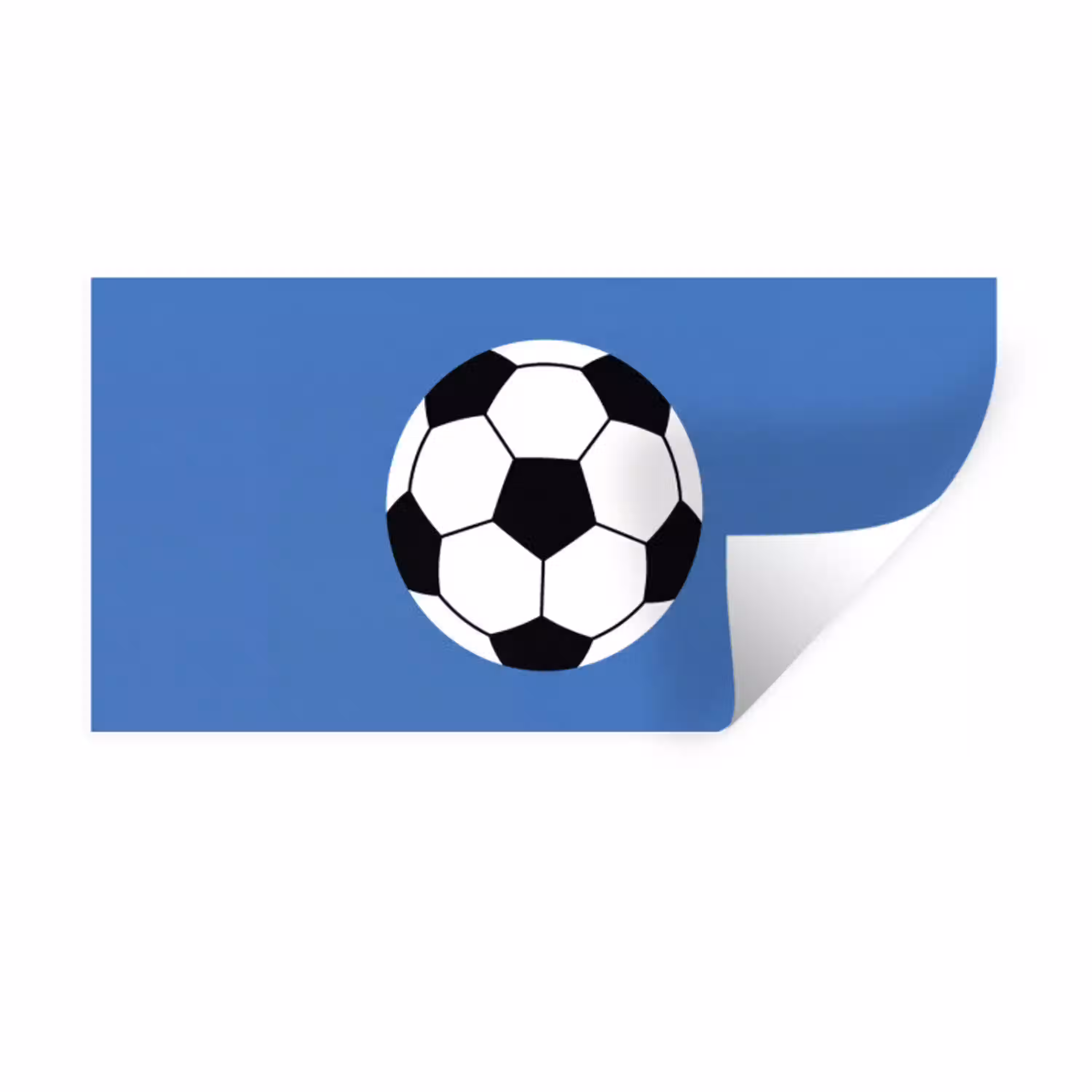 Voetbal - Zwart-wit - Sport - Illustratie - Blauw Muursticker klein -3d