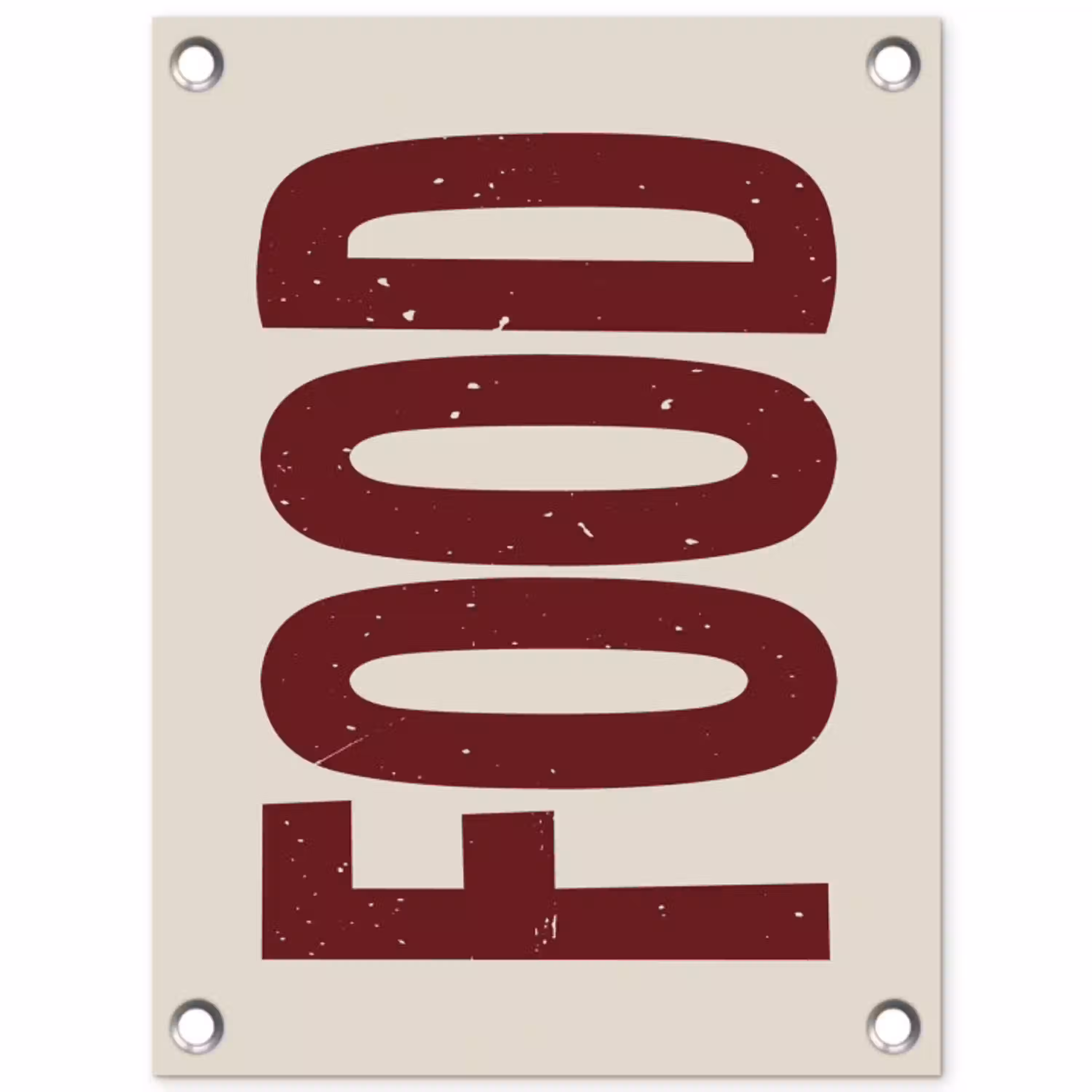 Eten - Japandi - Rood - Decoratie tuinposter los doek klein -3d