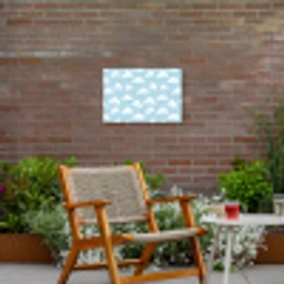 Wolken - Illustratie - Blauw Tuinposter op houten frame 2 cm dik klein 845 -sfeer3