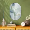 Verf - Moderne kunst - Abstract - Grijs Wandcirkel Ovaal Forex klein -sfeer2