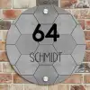 Grijze tegels - Modern Naambord Rond klein -sfeer2