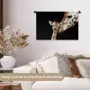 Giraffe - Dieren - Zwart - Portret - Dieren Wandkleed katoen klein -sfeer1