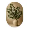 Vaas - Olijftakken - Bladeren - Beige Wandcirkel Ovaal Forex klein -3d