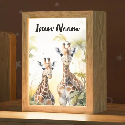 Giraffe - Wilde dieren - Natuur - Kinderen Light Box met kabel (Kinderlampje) klein -zzz_3d_website