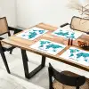 Wereldkaart - Blauw - Kleurrijk Placemat vinyl groot -zzsfeer4_Kitchenyeah-website