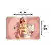 Roze - Retro - Vrouw Placemat vinyl groot -specs