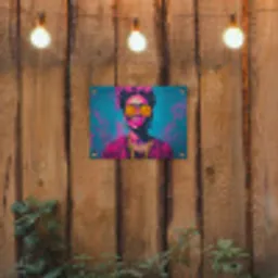 Vrouw - Kauwgom - Zonnebril - Oranje tuinposter los doek klein -sfeer1