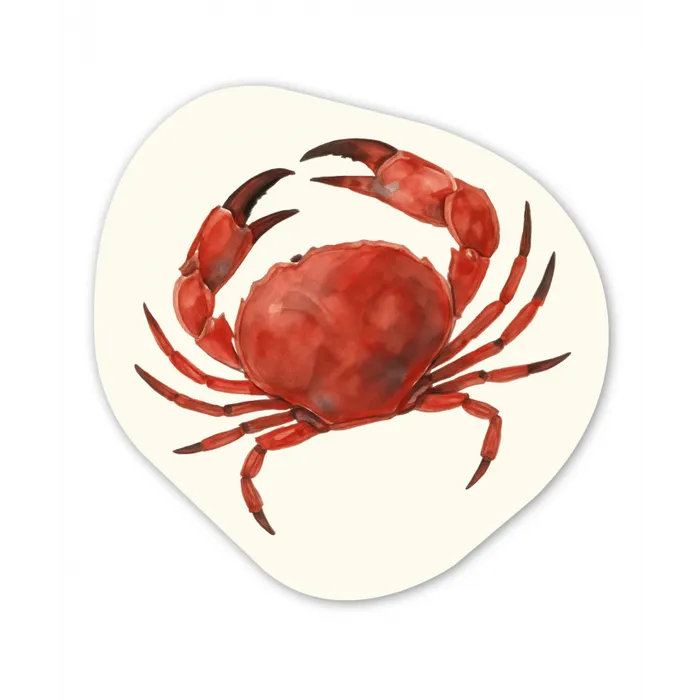 Krab - Felrood - Poten Wandcirkel Organisch Forex 3mm klein -3d