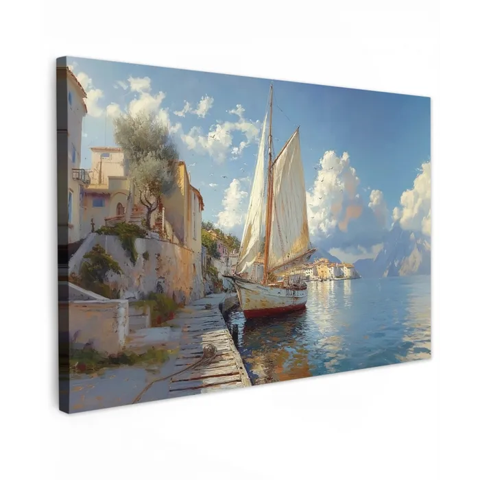 Zeilschip - Huizen - Kade - Zee canvas 2cm klein -z3d