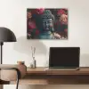 Boeddha - Bloemen - Buddha - Beeld - Kunst PET vilt klein -sfeer5