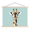 Giraffe - Illustratie - Bruin - Minimalistisch textielposter latten blank klein -3d