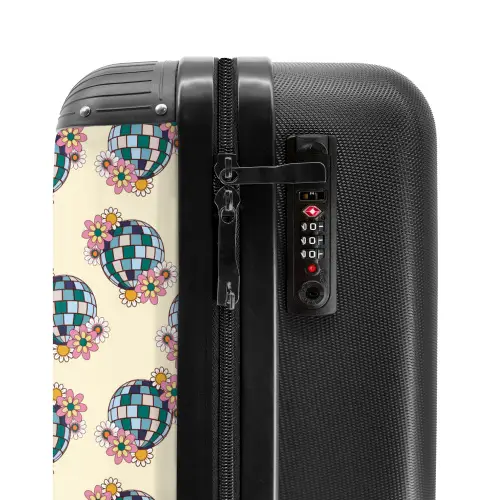 Retro disco bal boekt patroon kleurrijk NBS - Handbagage koffer - Volwassenen Unisex middel -slot