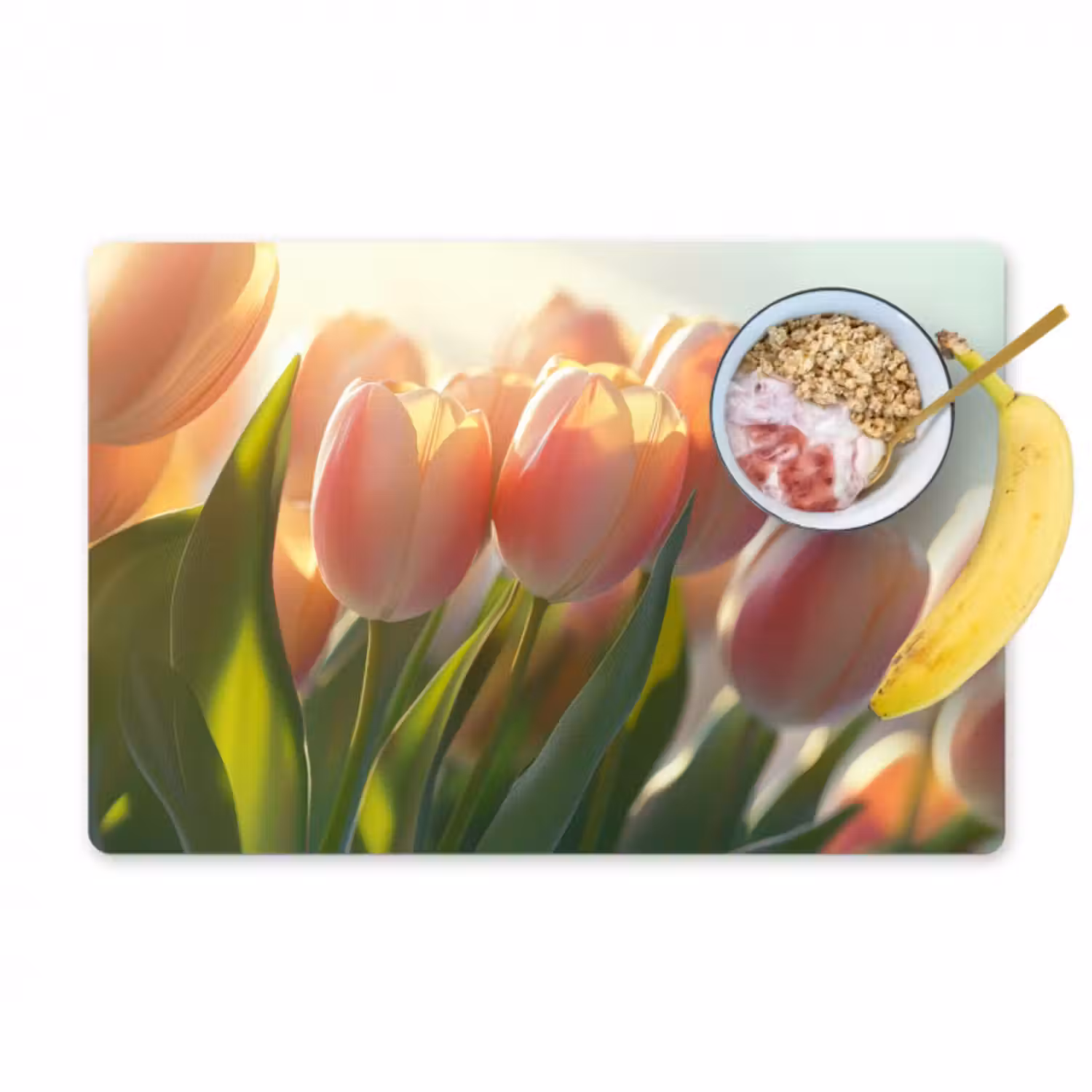 Tischset - 6 Stück - Tulpen - Rosa - Sonnenstrahlen