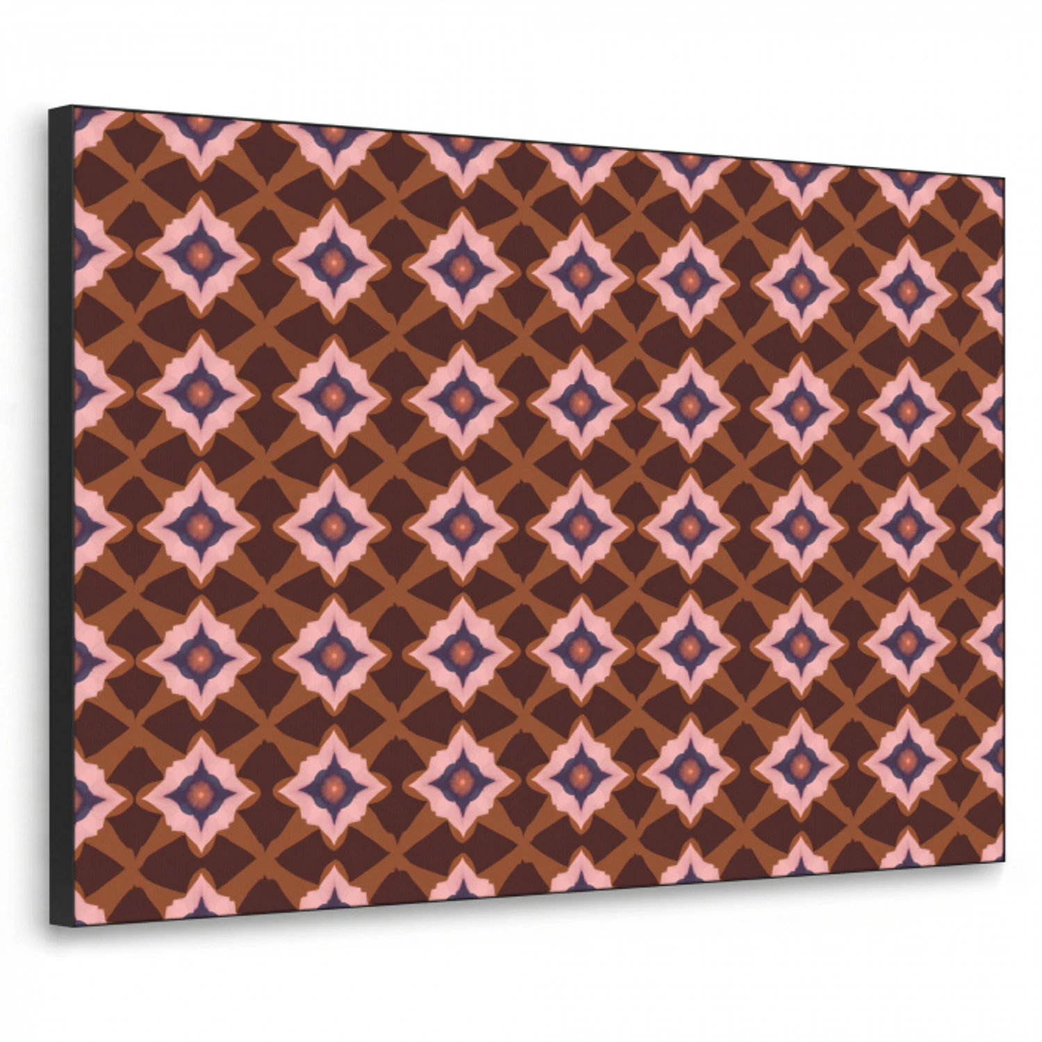 Geometrisch - Sierlijk - Bruin Textielframe zwart klein 947 -3d