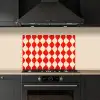 Golvend patroon - Retro - Rood - Beige keuken achterwand spatscherm klein 900 -sfeer1