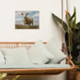 Schaap - Bloemen - Weide tuinposter los doek klein -sfeer7