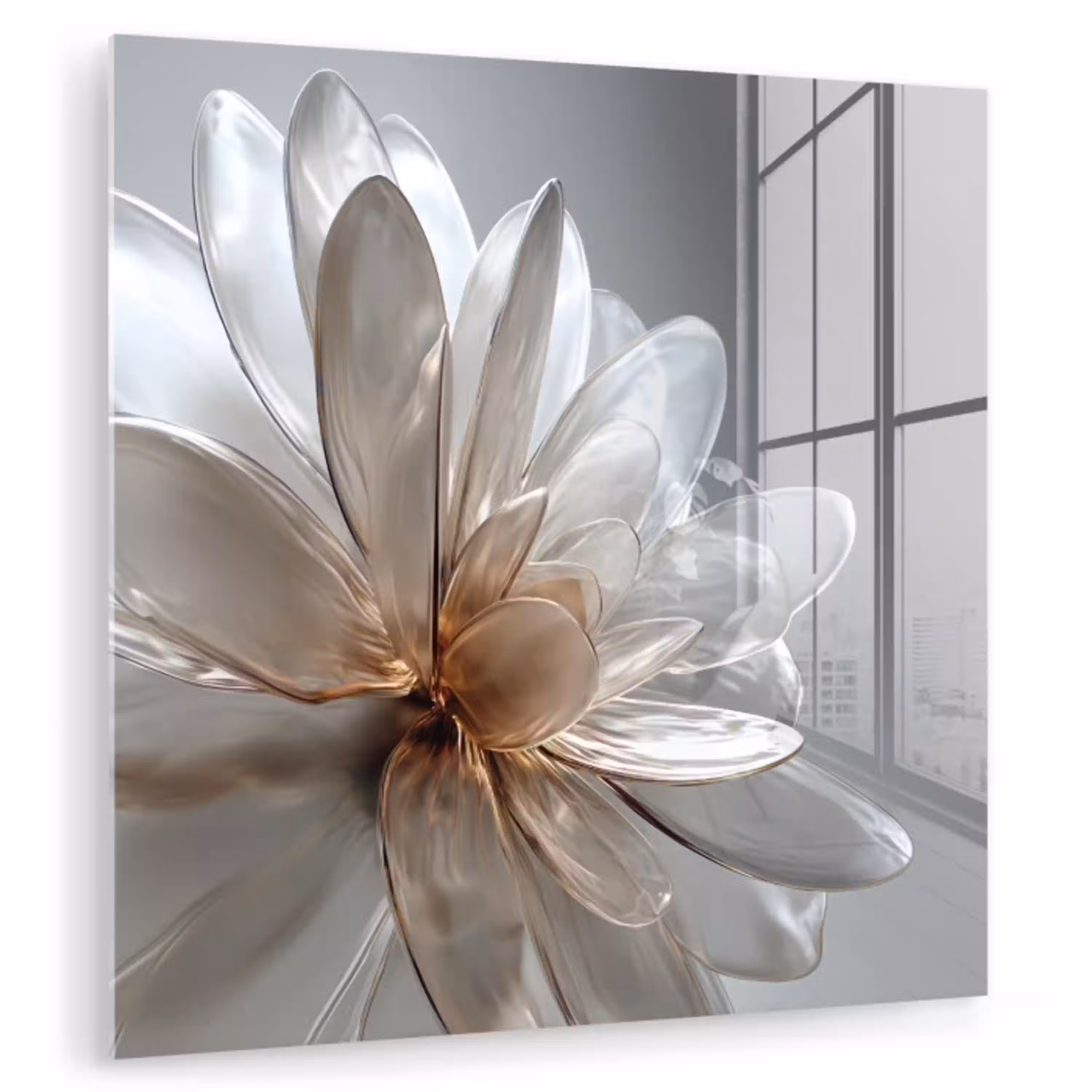 Bloem - Wit - Neutraal plexiglas 5mm klein -zzzproduct_nieuw