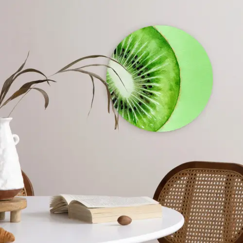 Kiwi - Groen - Fris Wandcirkel kunststof plaat 5mm dik klein -sfeer4